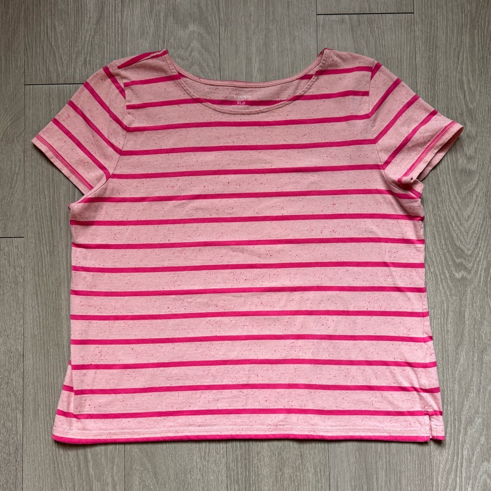 Talbots Pink and Magenta Striped Top XLp